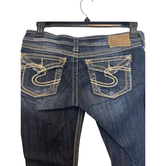 Silver Jeans Co Pioneer Womens Bootcut Jeans W28/L31 Dark Wash Contrast Stitch - Picture 6 of 7